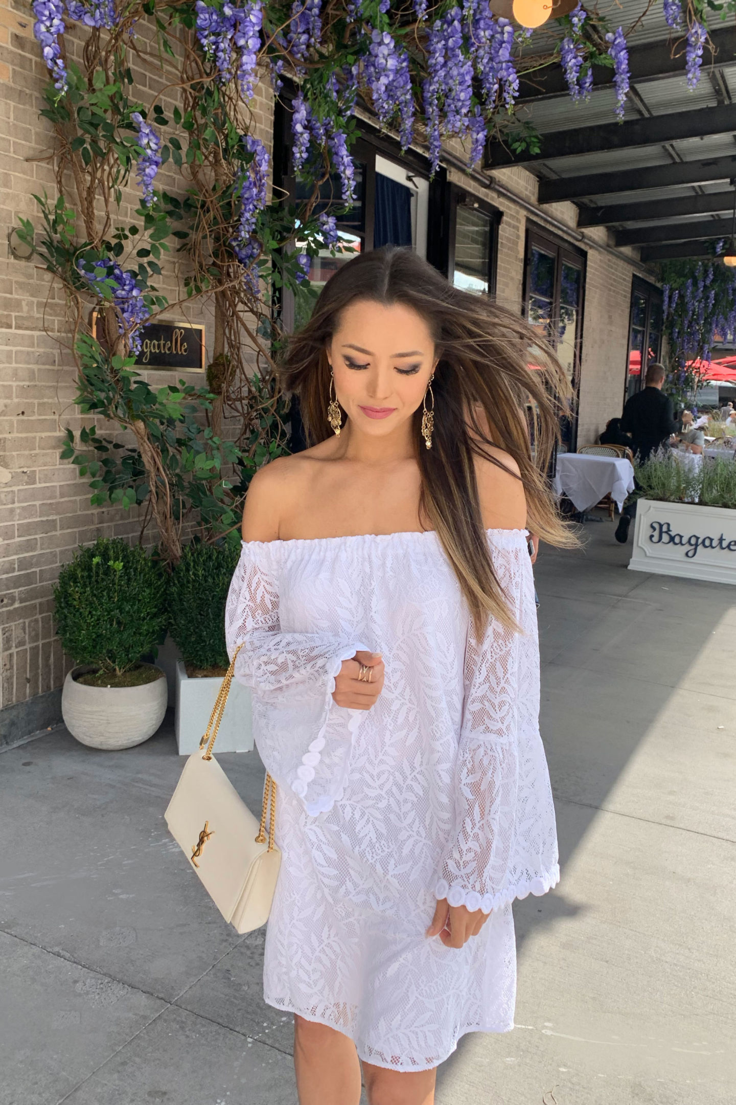 lilly pulitzer white lace off shoulder dress new york nyfw