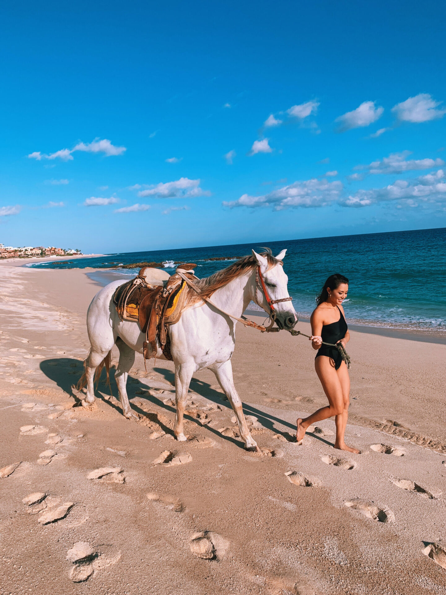 cabo, horse, beach, travel, mexico, revolve, bathing suit